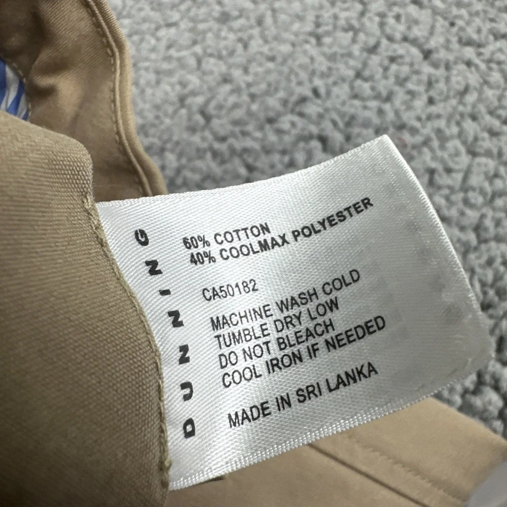 Dunning Golf Pants Men 36x29 Beige Straight Coolmax Stretch Pockets Logo